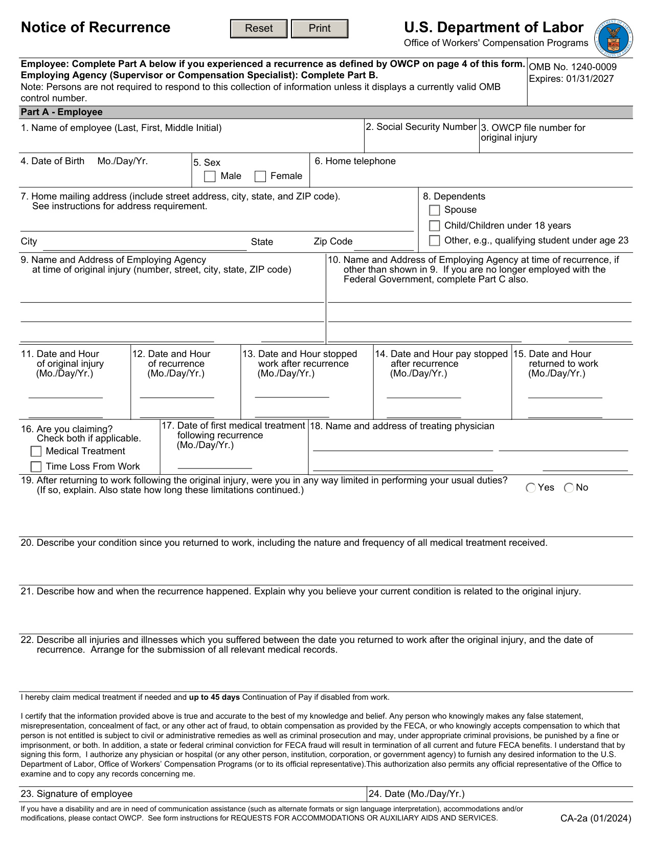 Fill Form Ca-17 Duty Status Report 2024-2025 form preview